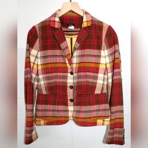 J. CREW plaid cotton blazer jacket, size 2